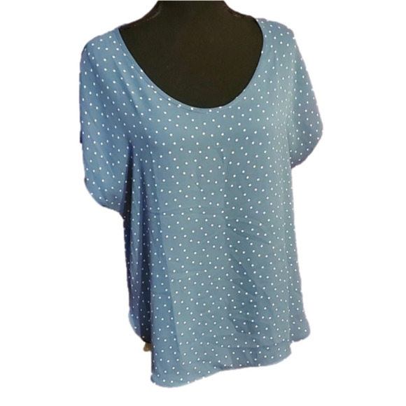 Loft Top Blue w/ White Dots Soft Simple Small - Picture 1 of 6